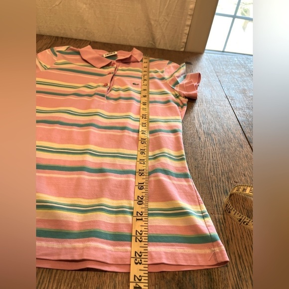 Lacoste Pink Striped Polo Shirt – Size 40 S/M - Picture 4 of 8
